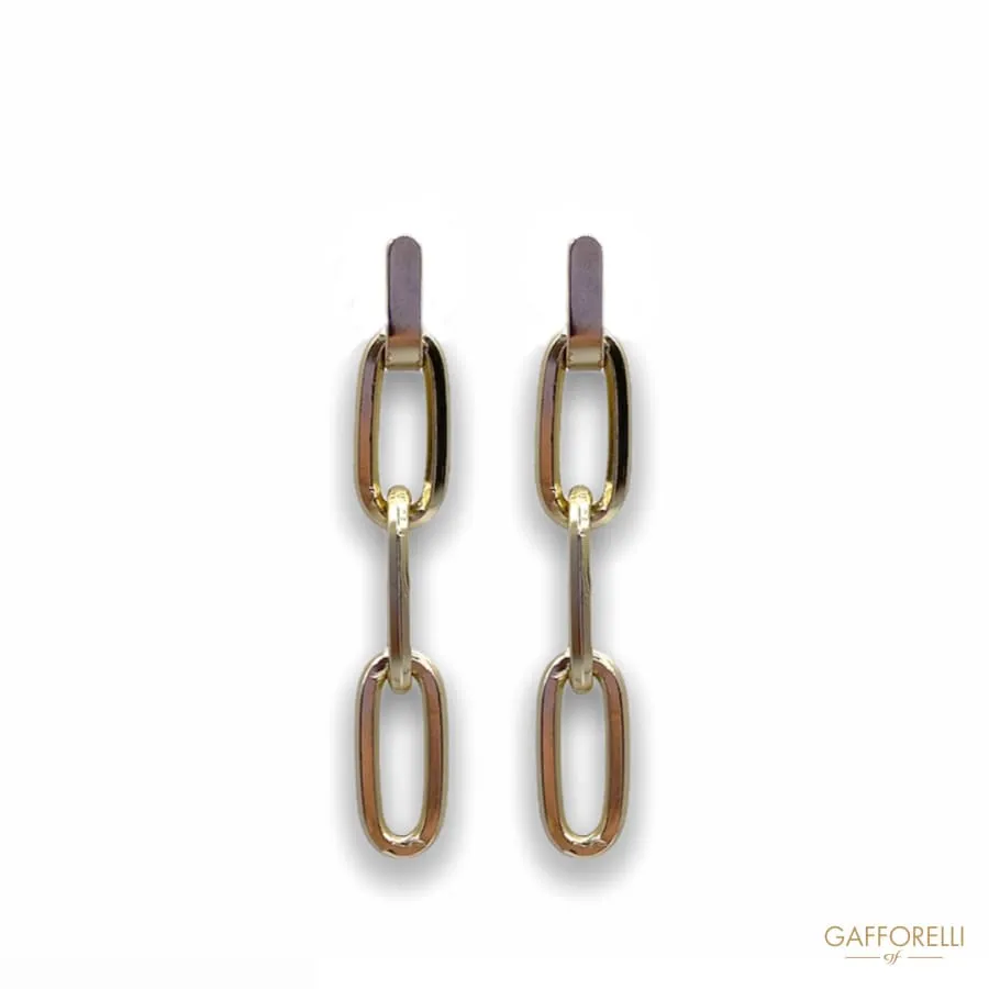 Gold-colored Chain Earrings with Hook Gold 02 - Gafforelli Srl