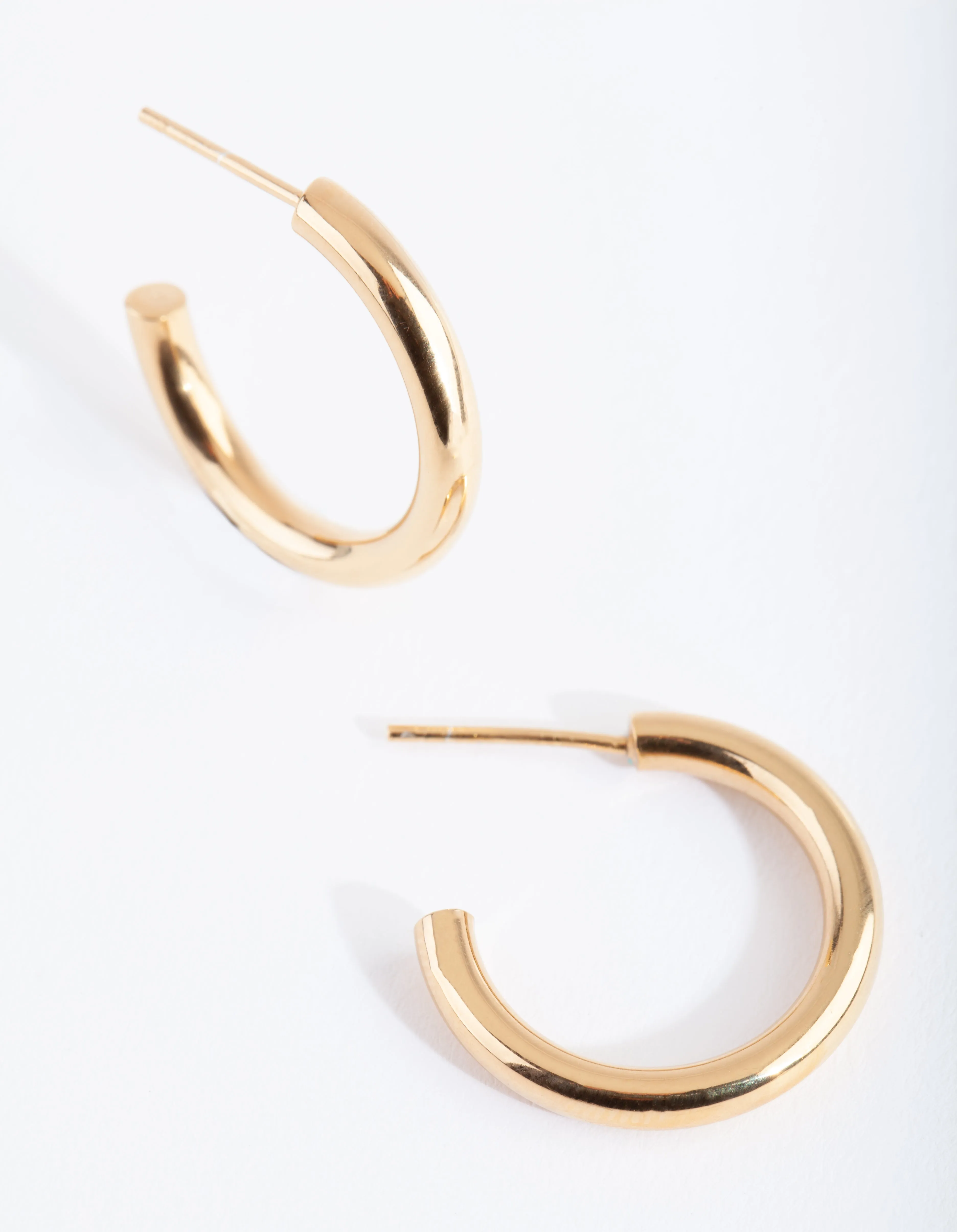 Gold Plated Sterling Silver Chubby Hoop Earrings