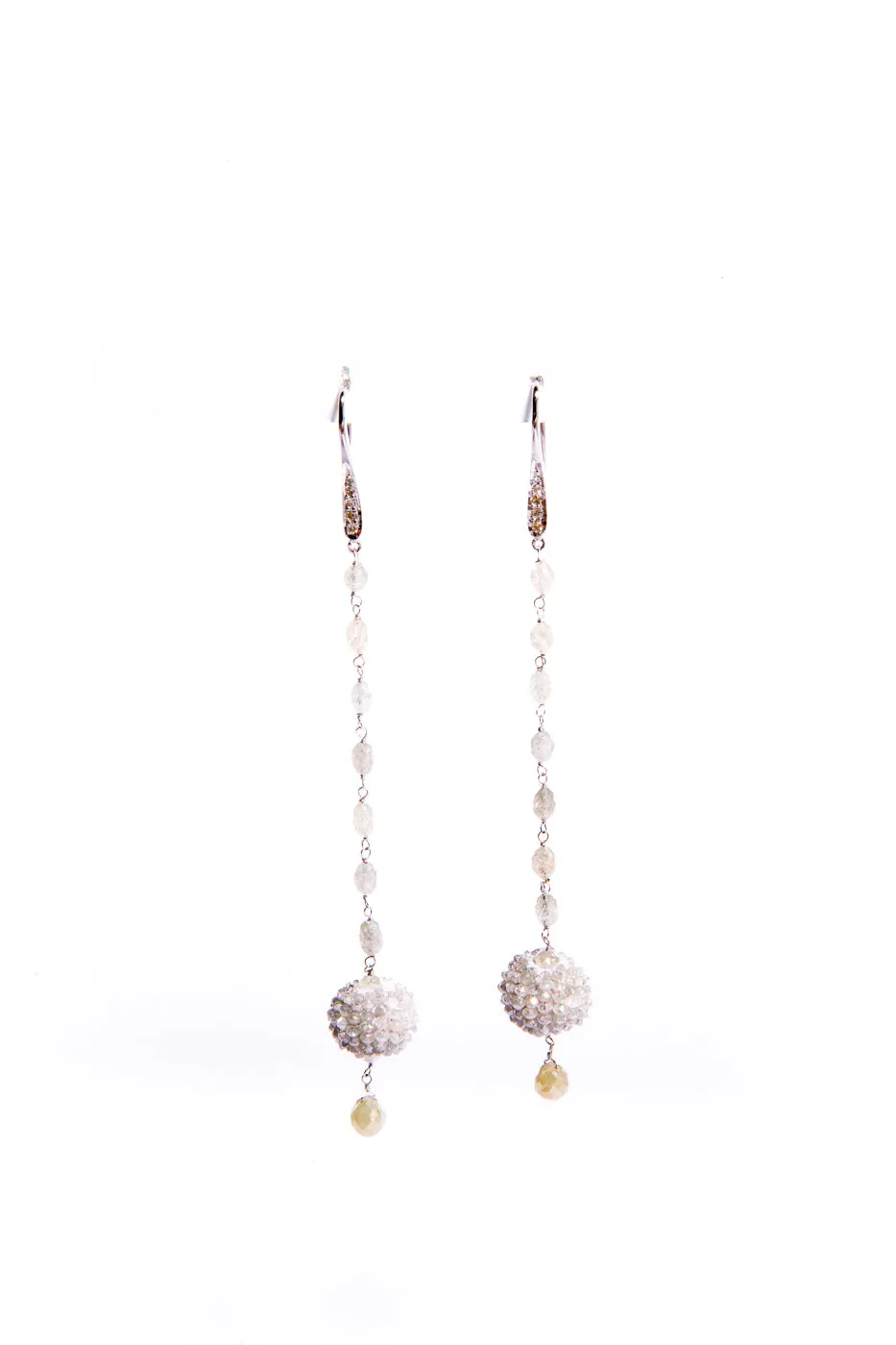 Gray Diamond & White Gold Earrings