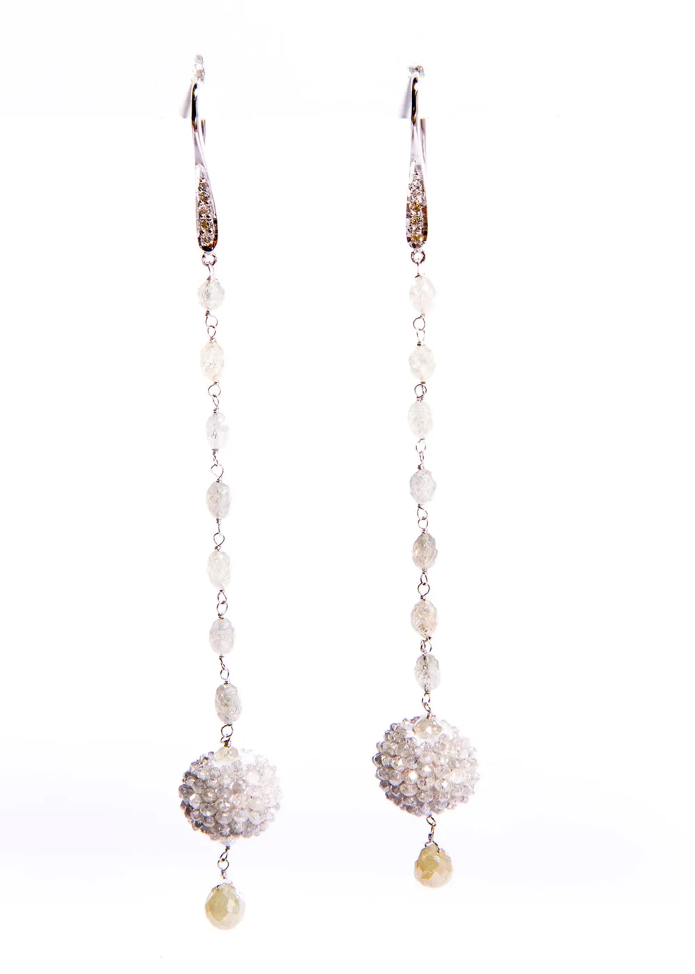 Gray Diamond & White Gold Earrings