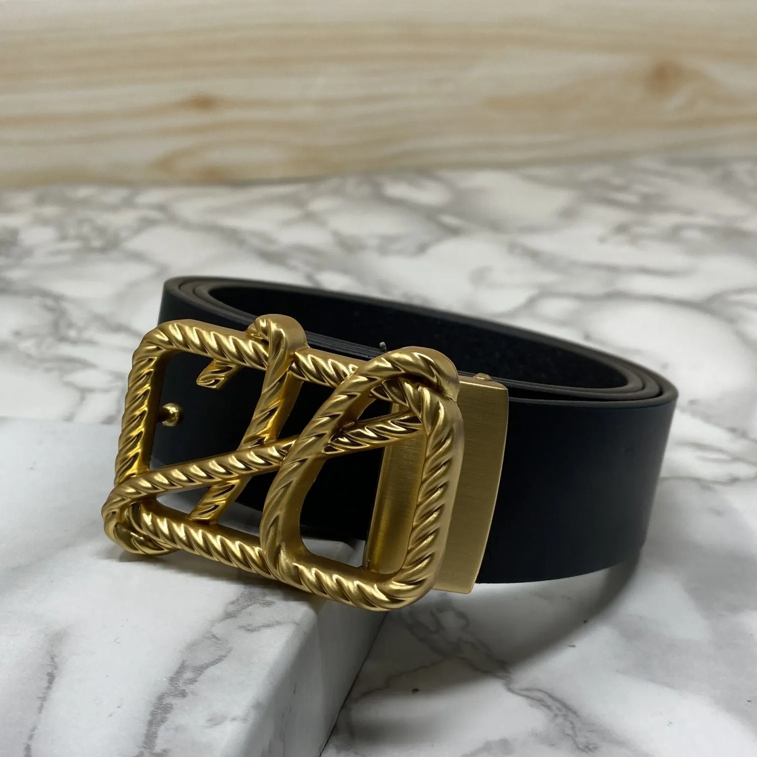 H-Pattern Leather Strap Belt For Men-JonasParamount