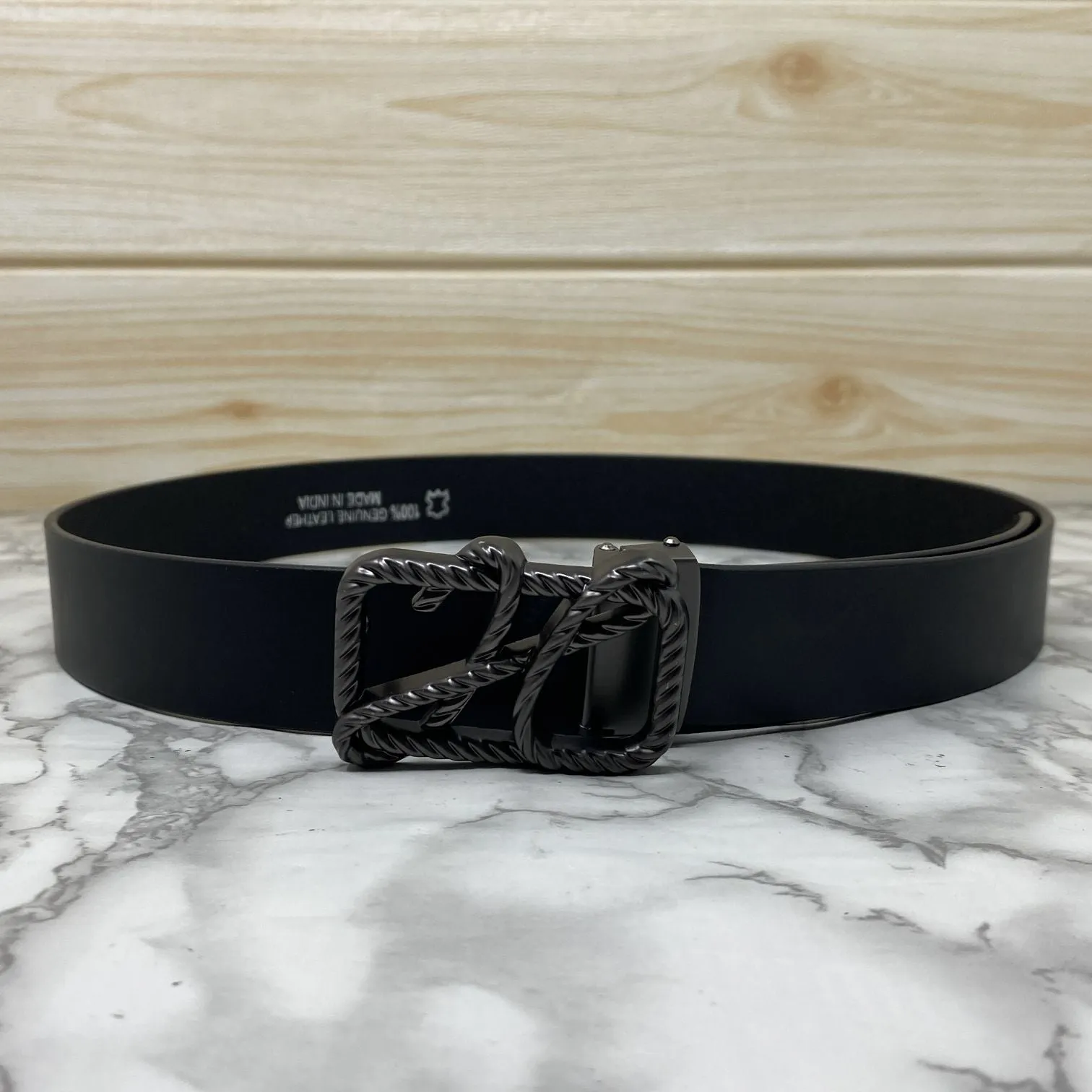 H-Pattern Leather Strap Belt For Men-JonasParamount