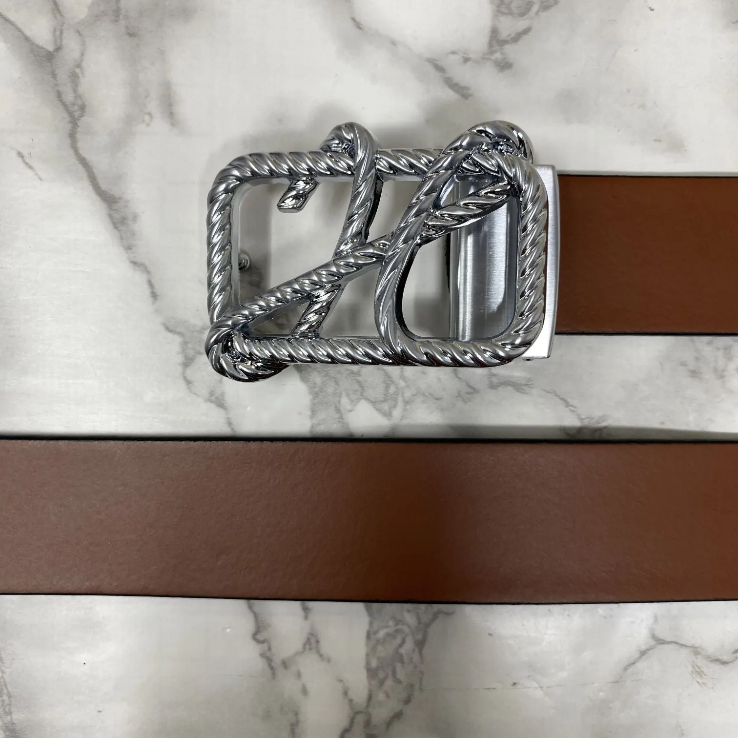 H-Pattern Leather Strap Belt For Men-JonasParamount