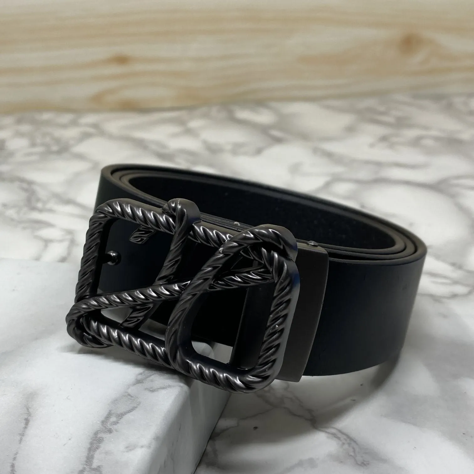 H-Pattern Leather Strap Belt For Men-JonasParamount