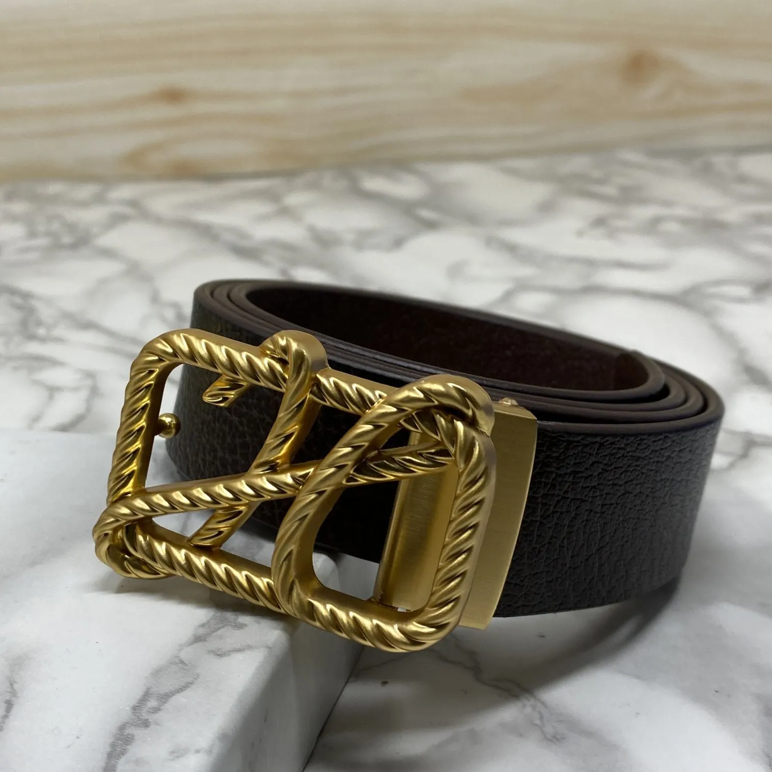 H-Pattern Leather Strap Belt For Men-JonasParamount