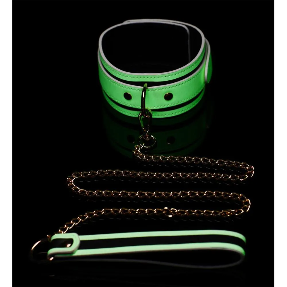 Kink in the Dark Glowing Collar with Leash