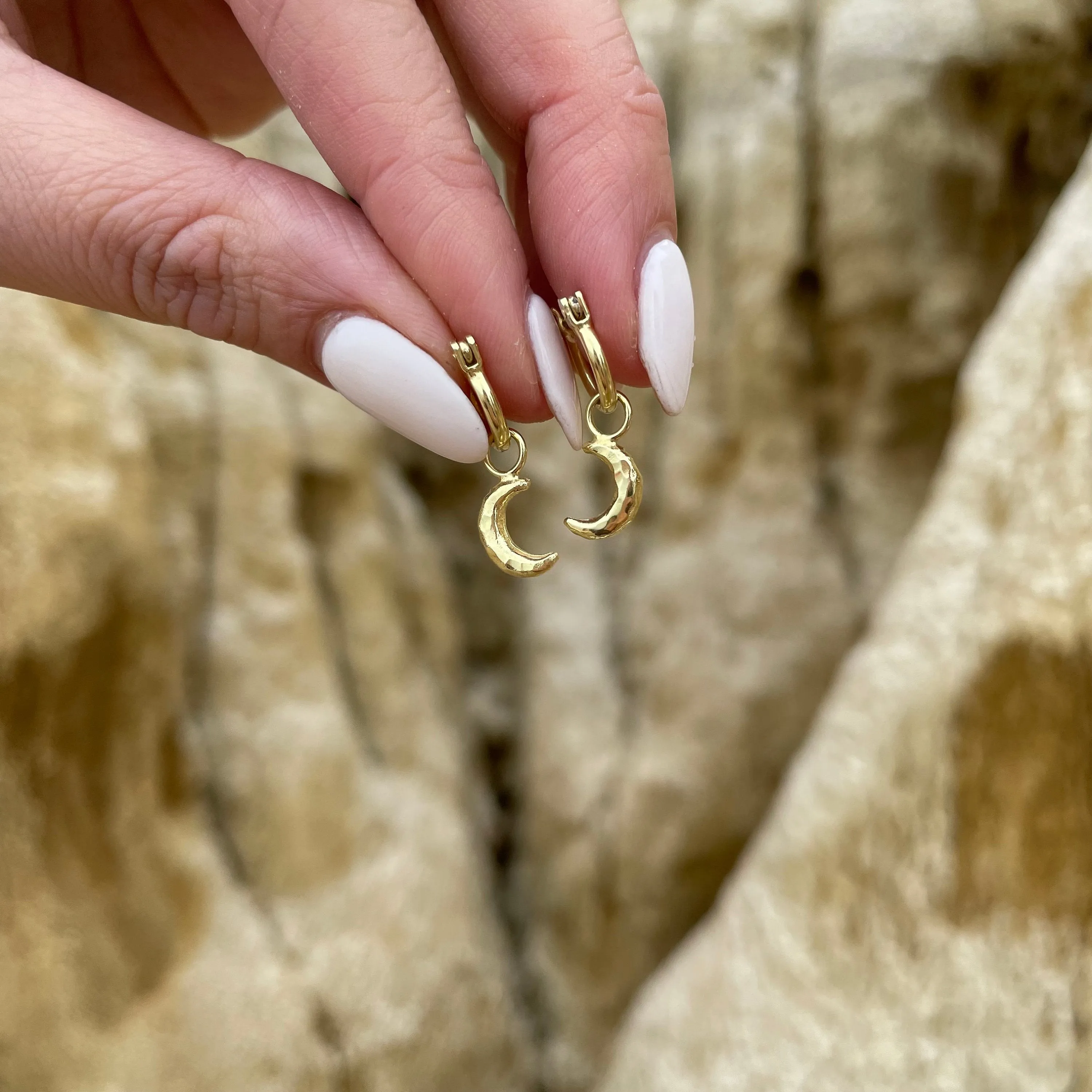 La Luna Gold Moon Mini Hoops