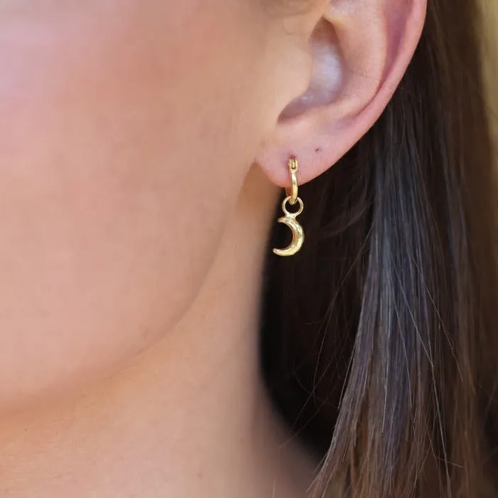 La Luna Gold Moon Mini Hoops