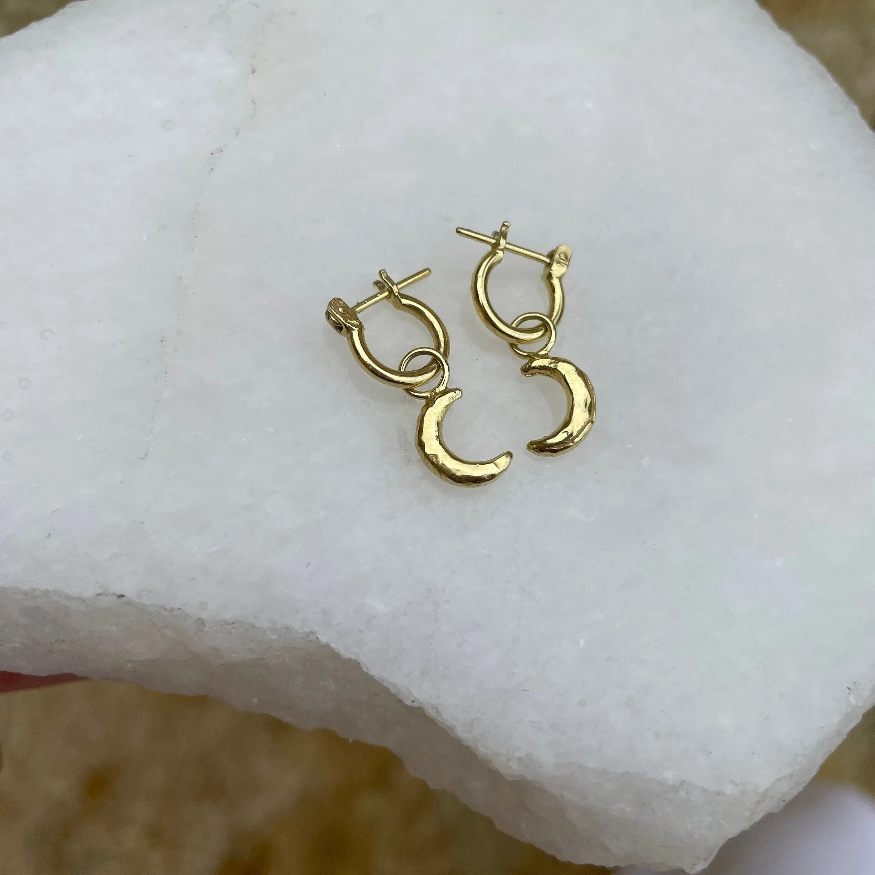 La Luna Gold Moon Mini Hoops