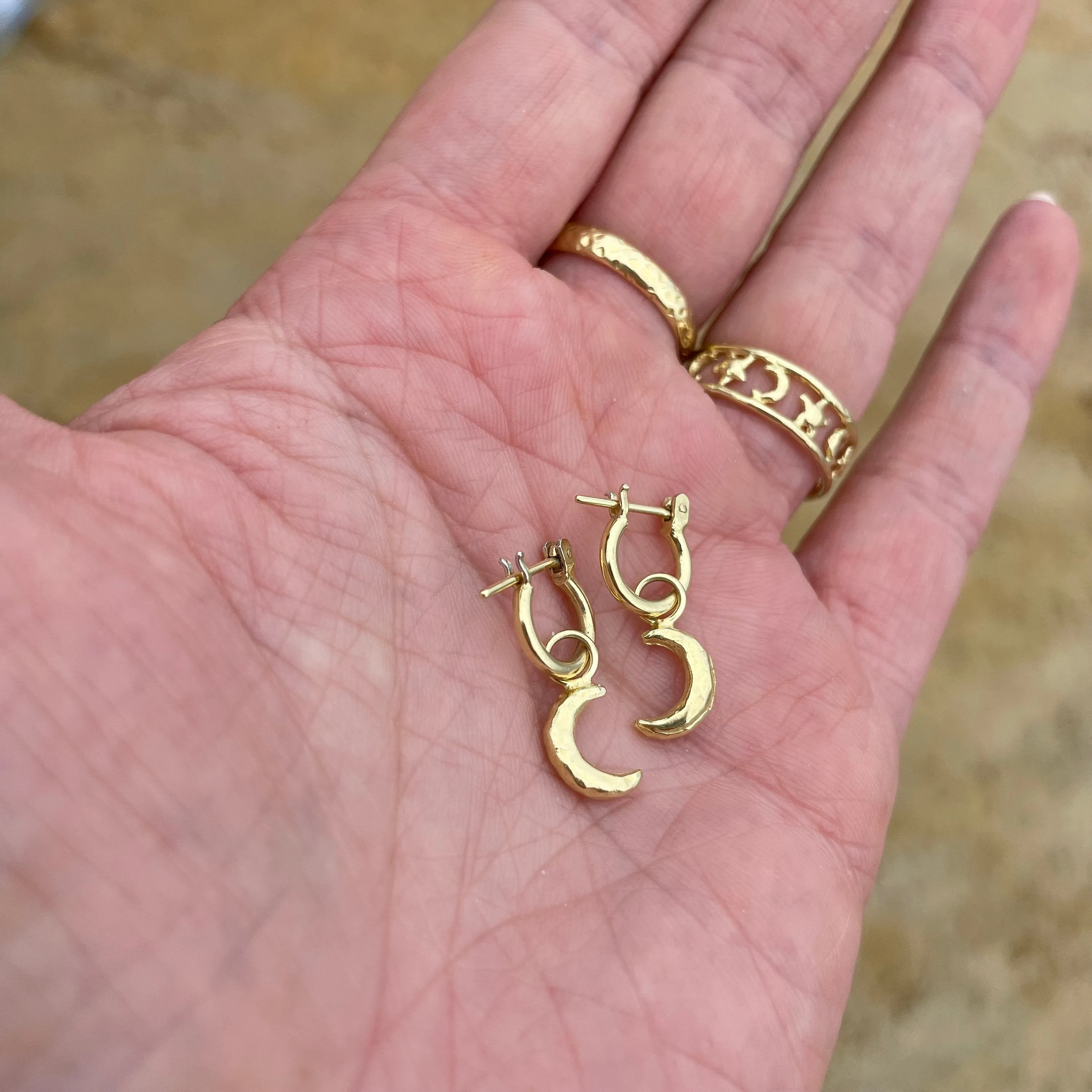 La Luna Gold Moon Mini Hoops