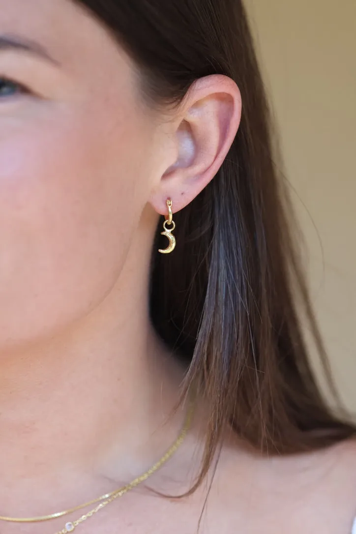 La Luna Gold Moon Mini Hoops