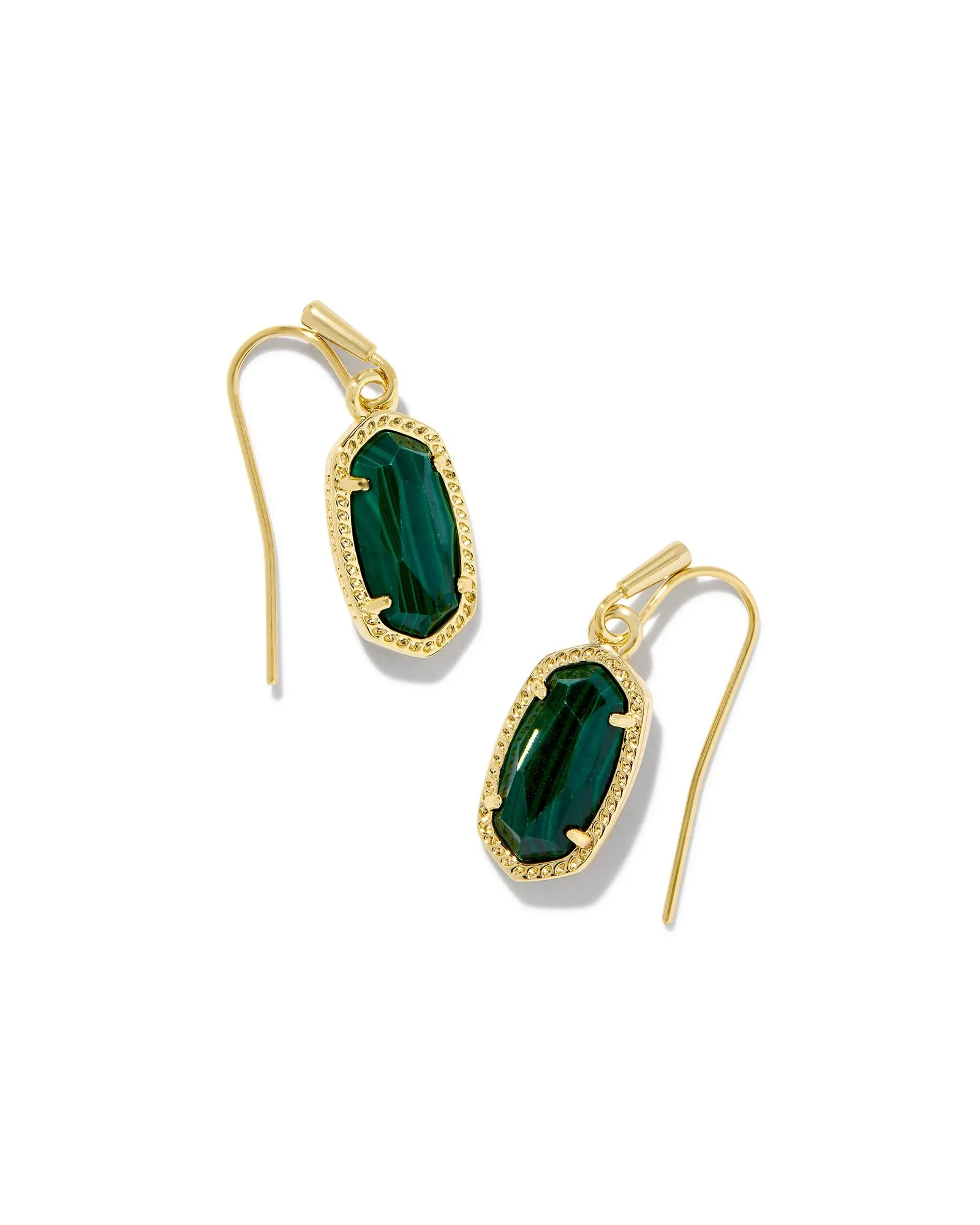 Lee Earring in Gold Green Malachite