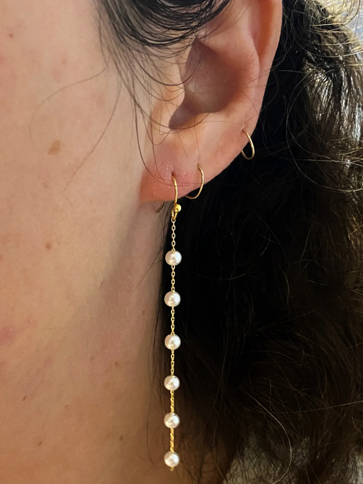 Long Elegant Pearl Earrings