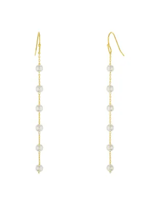 Long Elegant Pearl Earrings