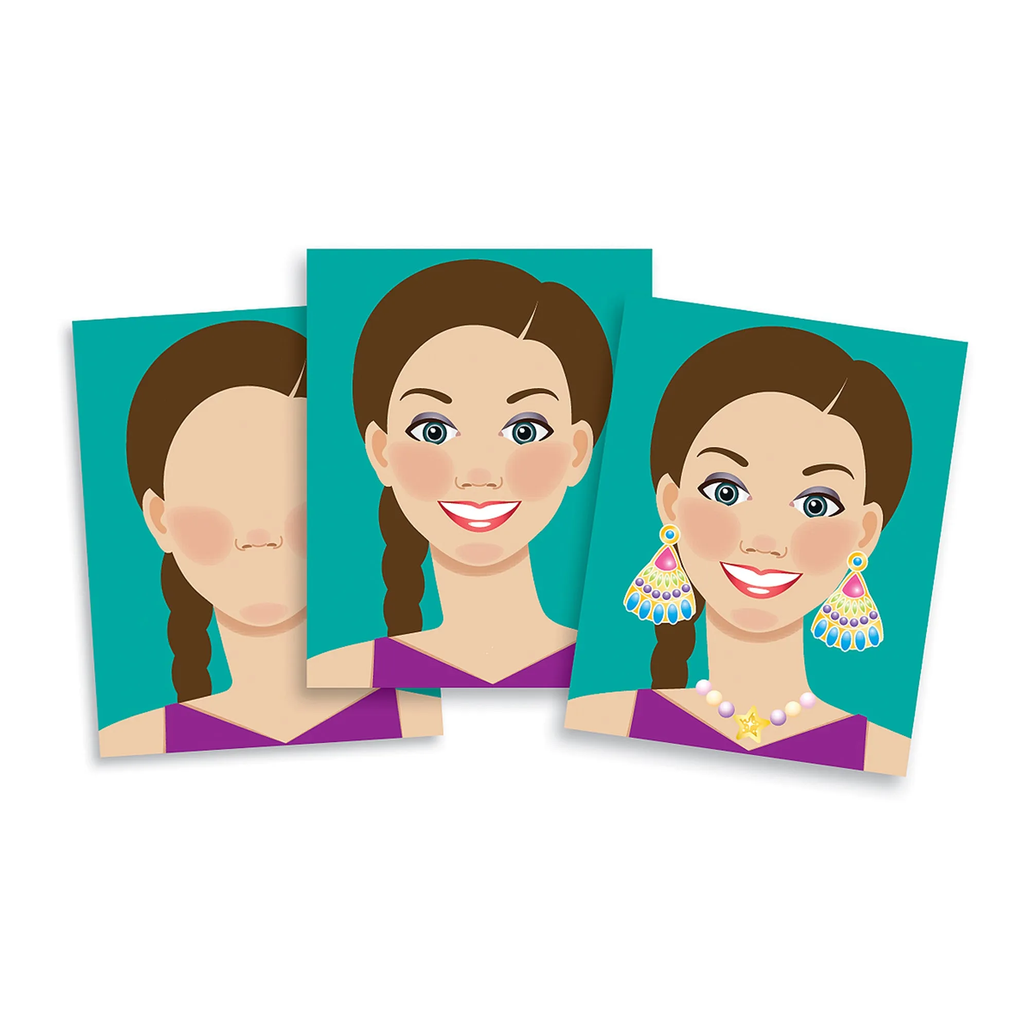 Make-a-Face Fashion Faces Sticker Pad