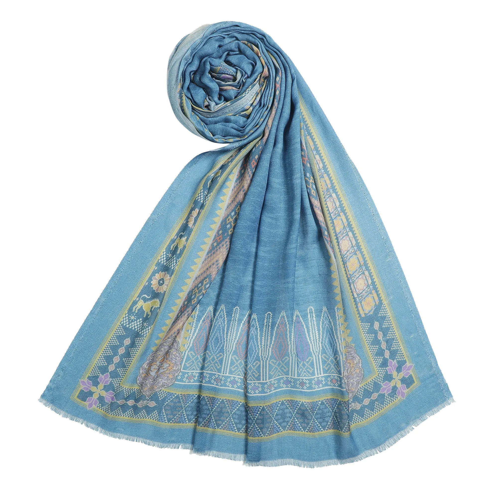 Mallika: Silk Modal Safari Bloom Printed Stole