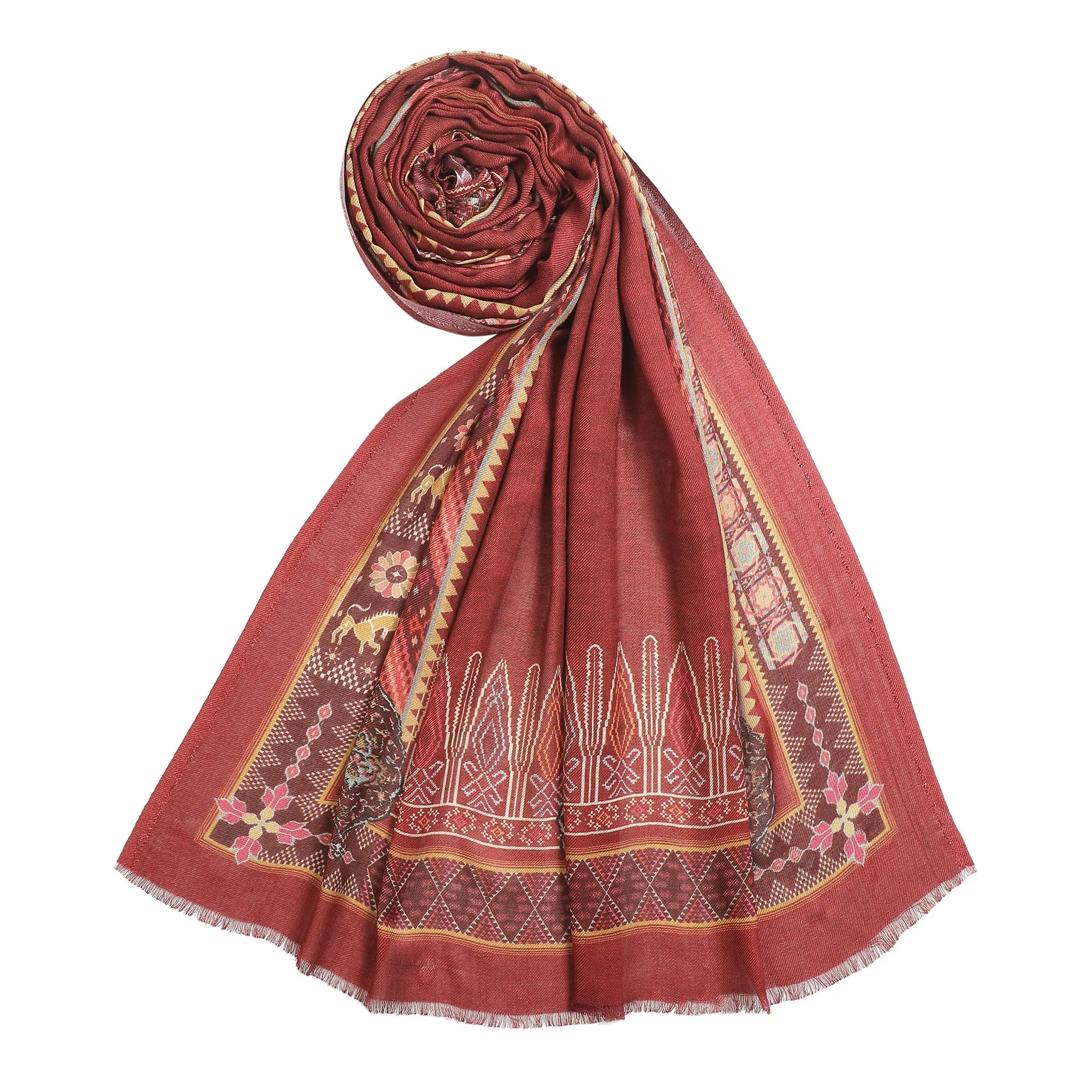 Mallika: Silk Modal Safari Bloom Printed Stole