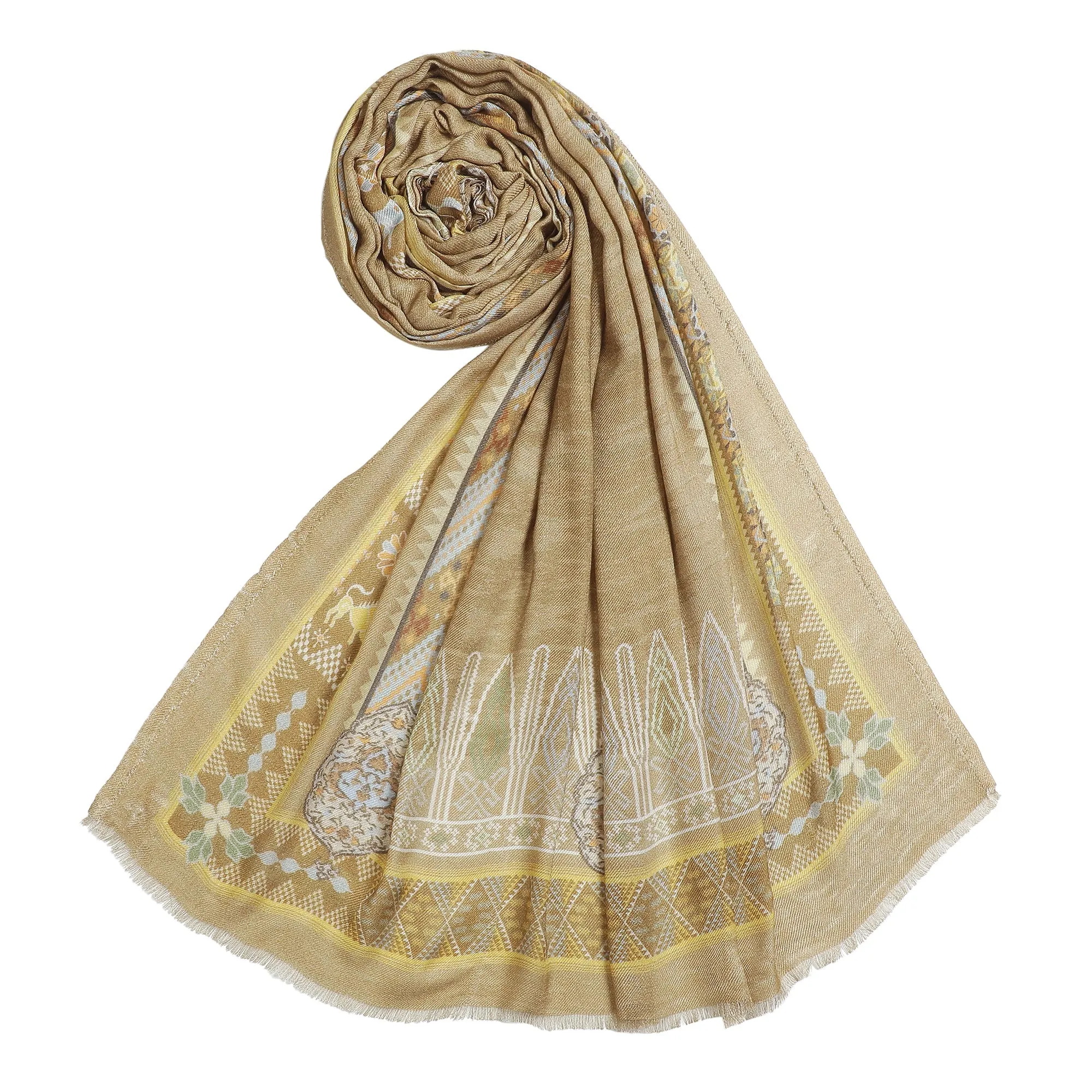 Mallika: Silk Modal Safari Bloom Printed Stole