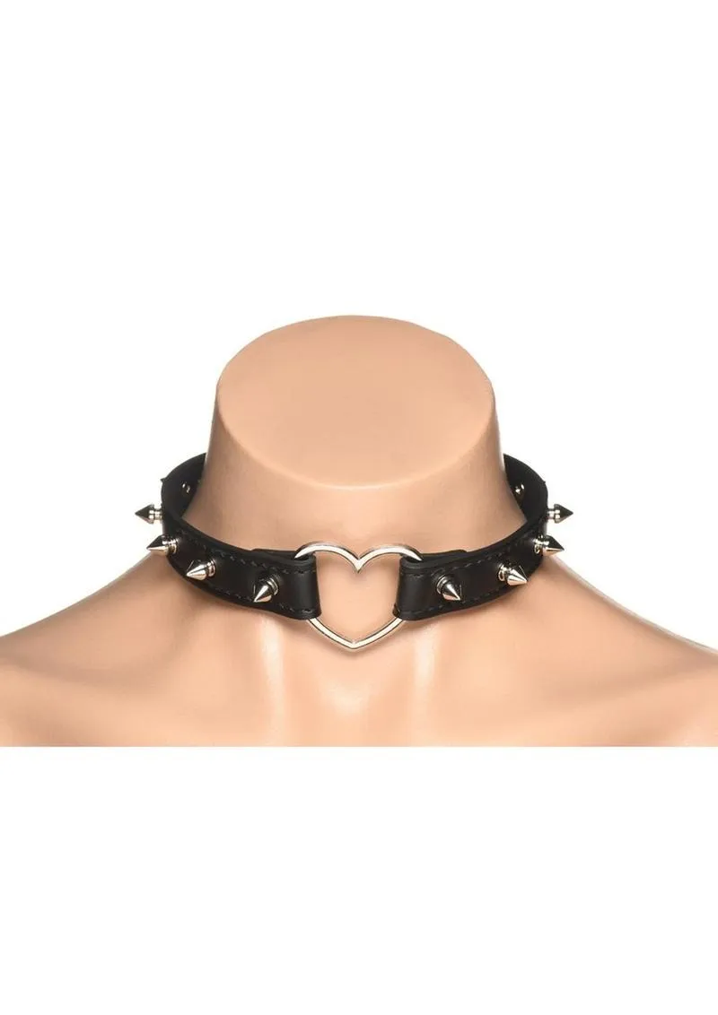 Master Series Spiked Heart Choker