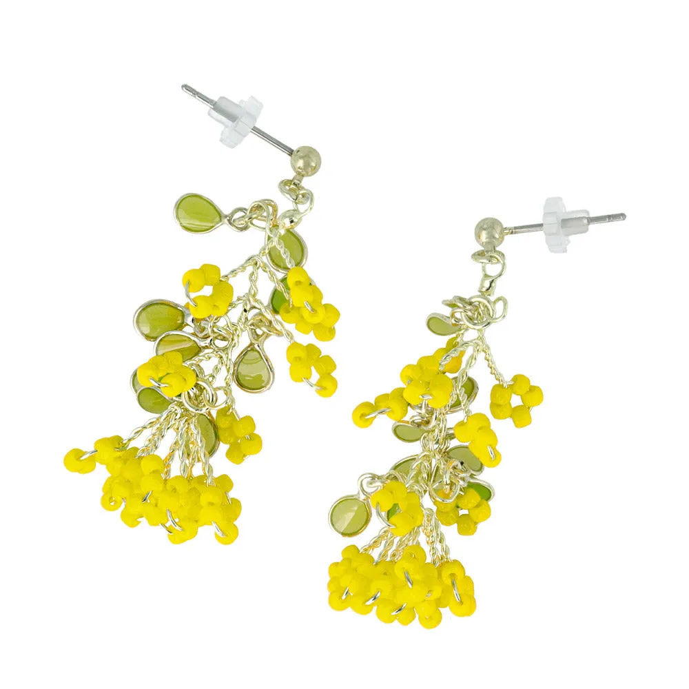 Mimosa Cluster Drop Earrings