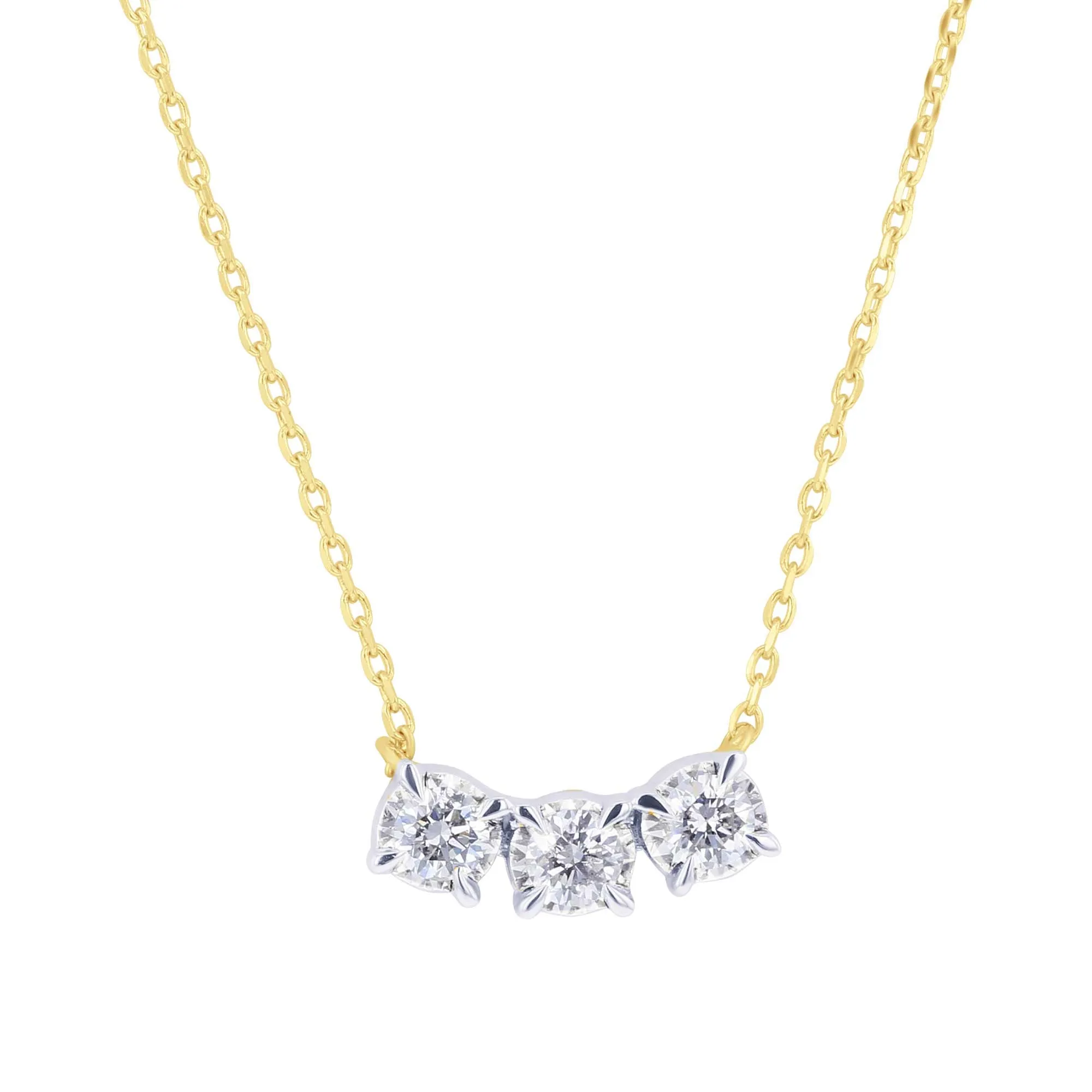 Mirage Three Stone Diamond Necklace 1/4 ct