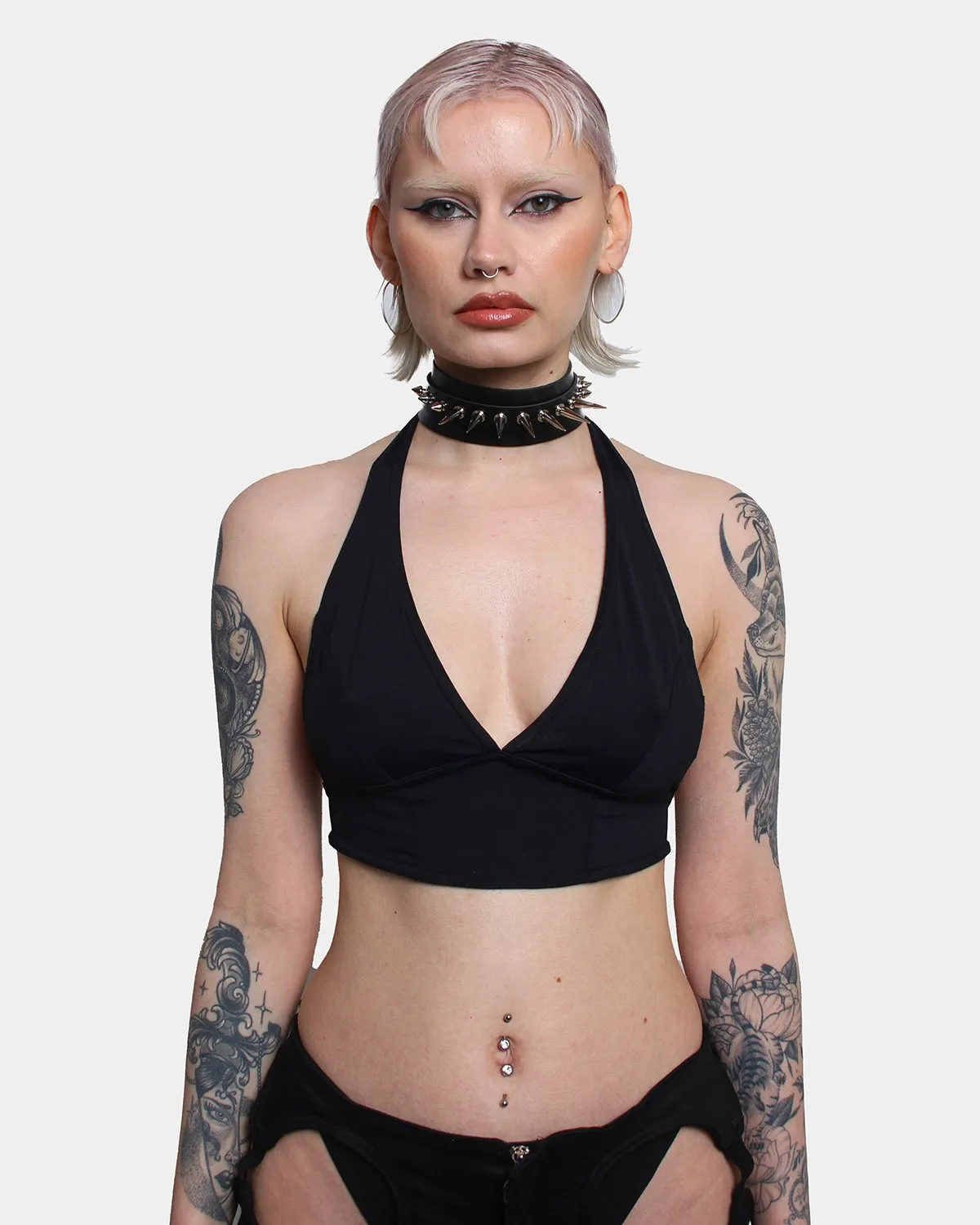 MIX SPIKED COLLAR BLACK / SILVER