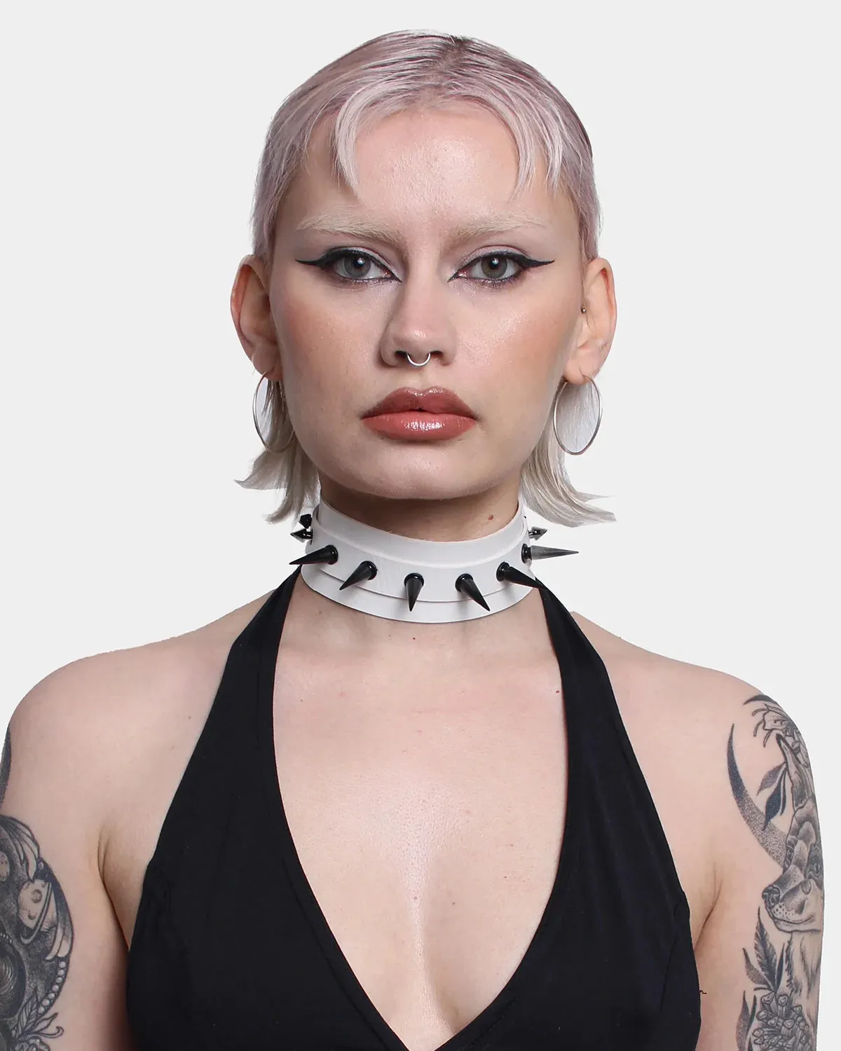 MIX SPIKED COLLAR WHITE / BLACK - XXX