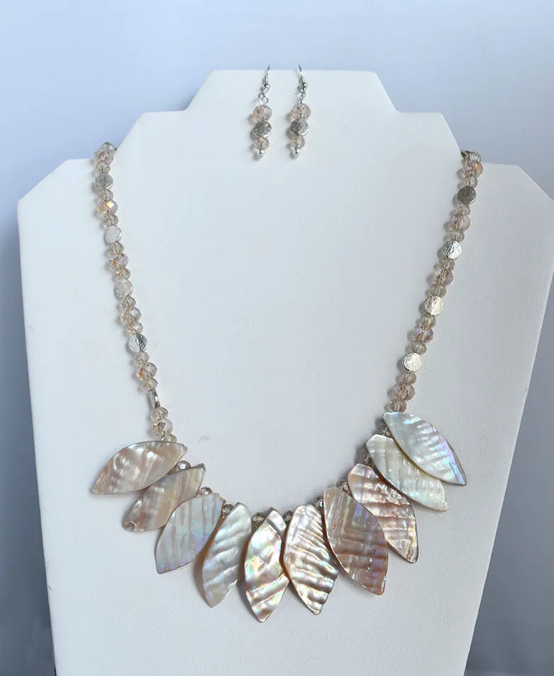 Mother-of-Pearl Necklace and Earrings Set