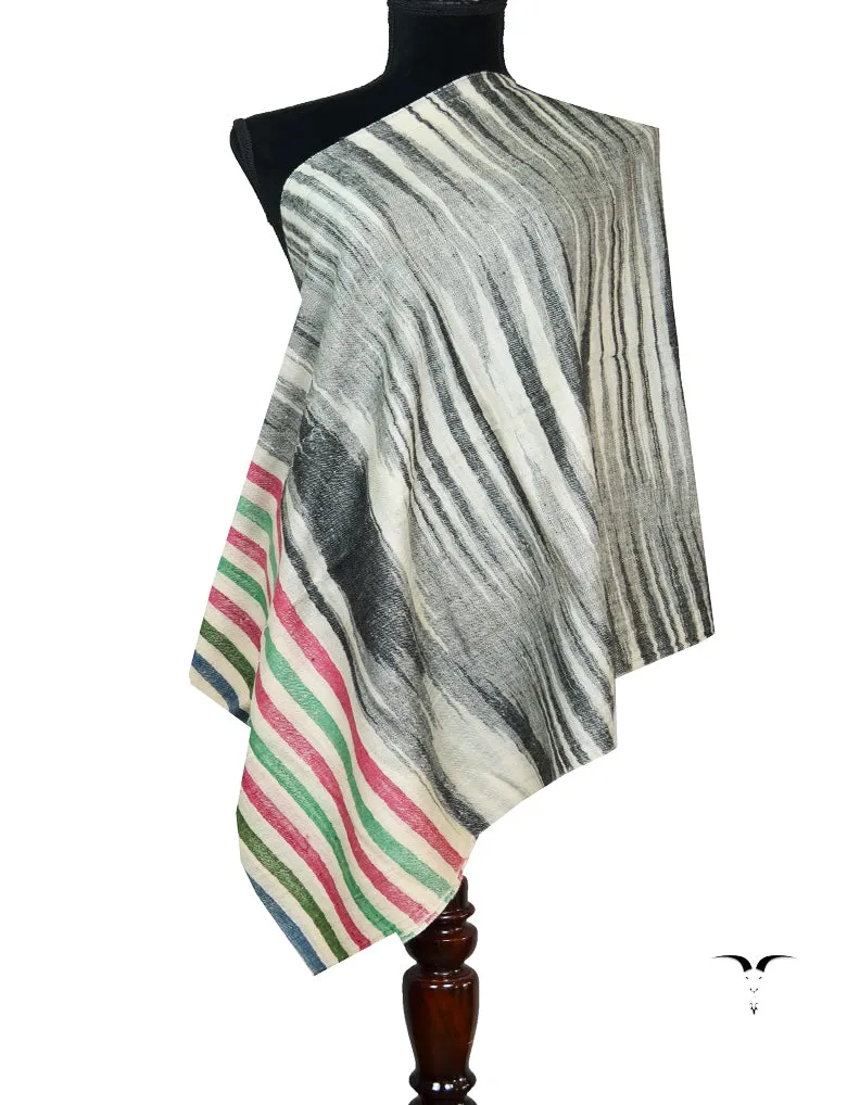 multicoloured striped pashmina stole 8471