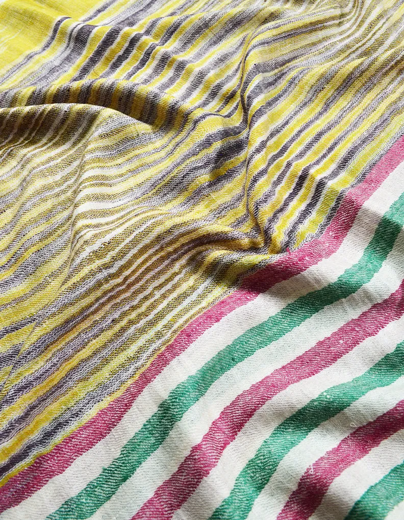 multicoloured striped pashmina stole 8495