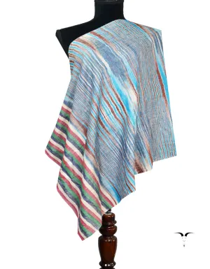 multicoloured striped pashmina stole 8498