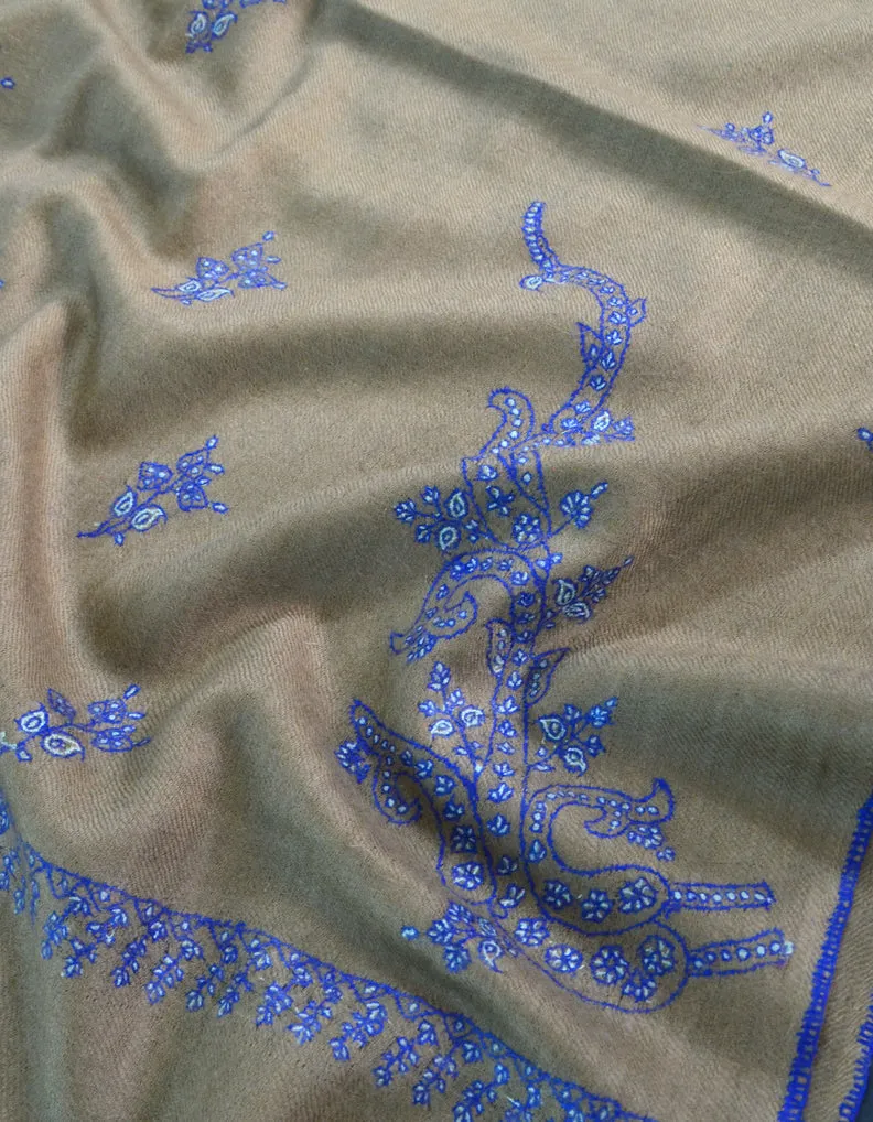 Natural Beige Sozni Pashmina Stole 5530