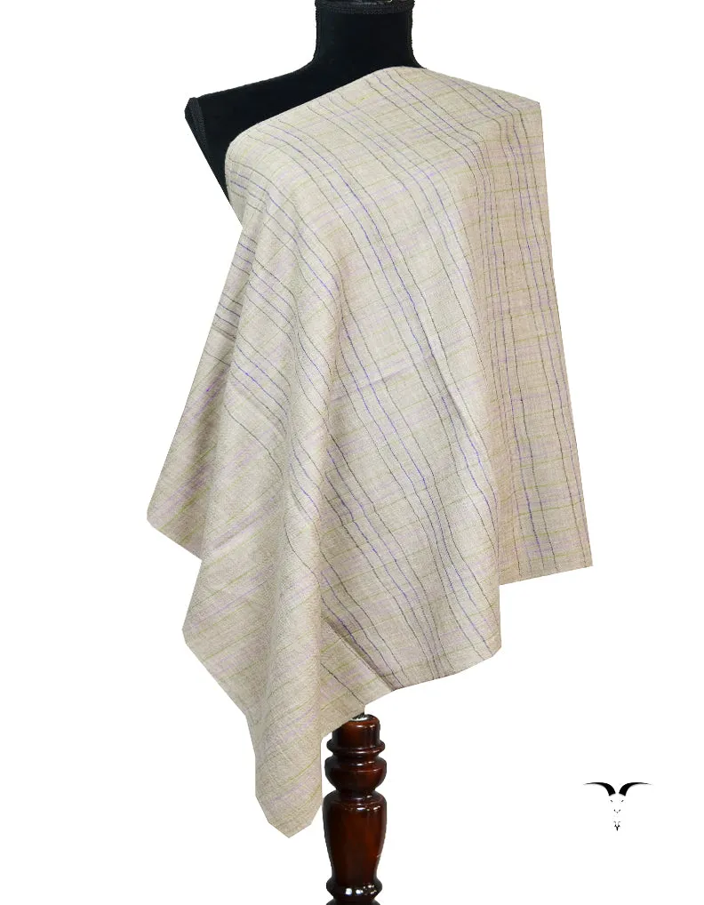 natural check and striped pashmina stole 8497