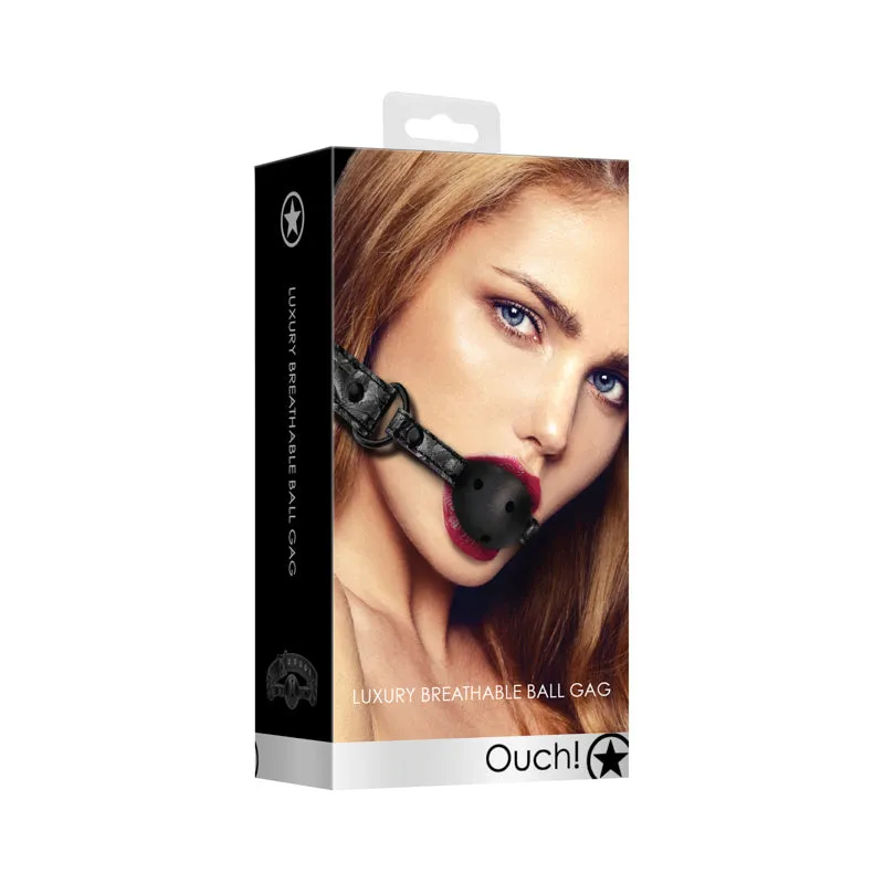 Ouch! Luxury Adjustable Breathable Ball Gag Black