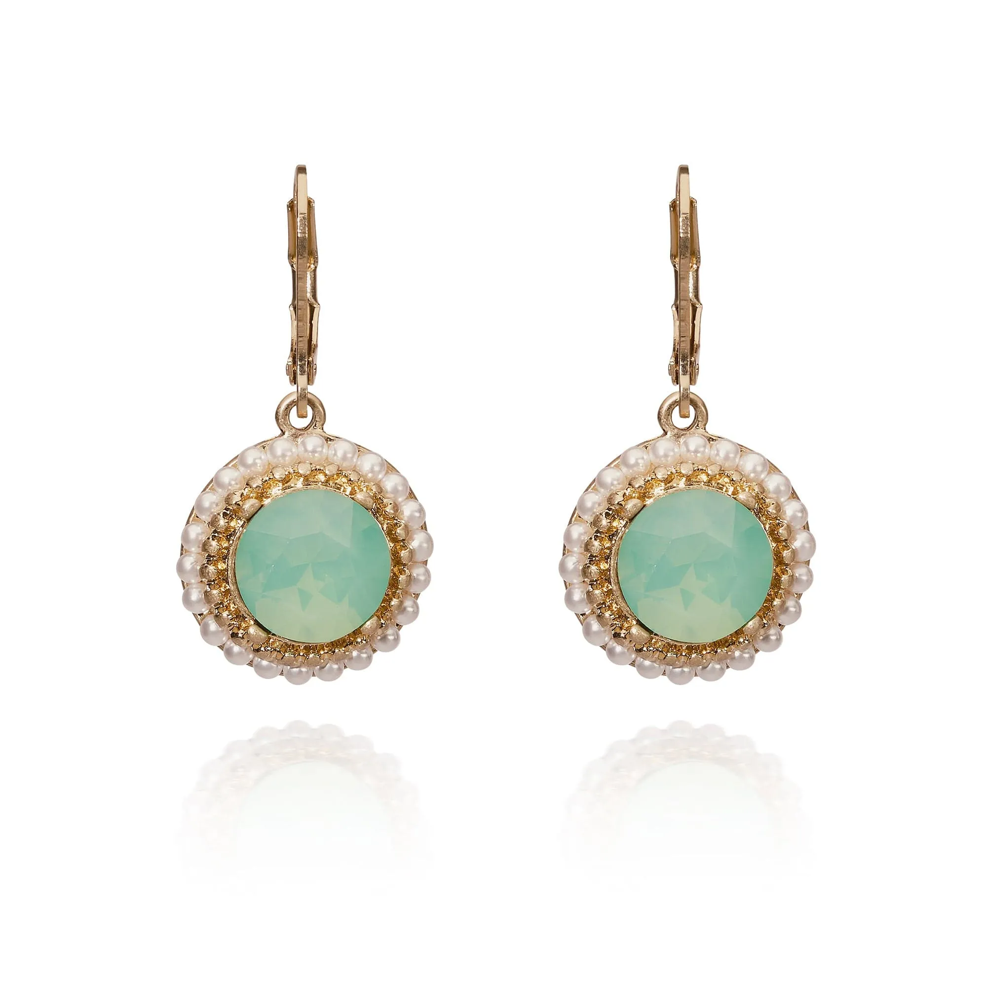 Pacific Opal Regency Era Earrings: Green Stone Drop Earrings