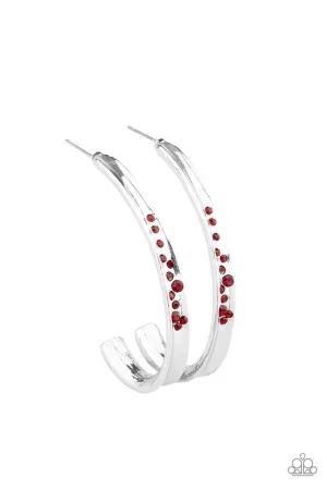 Paparazzi Earring ~ Completely Hooked - Red