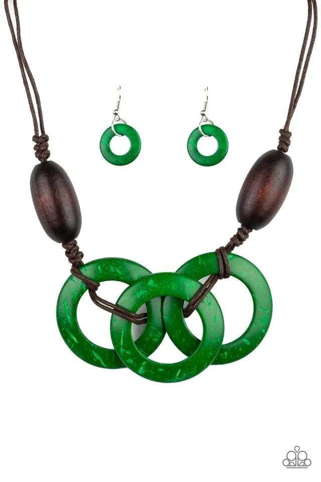 Paparazzi Necklace ~ Bahama Drama - Green