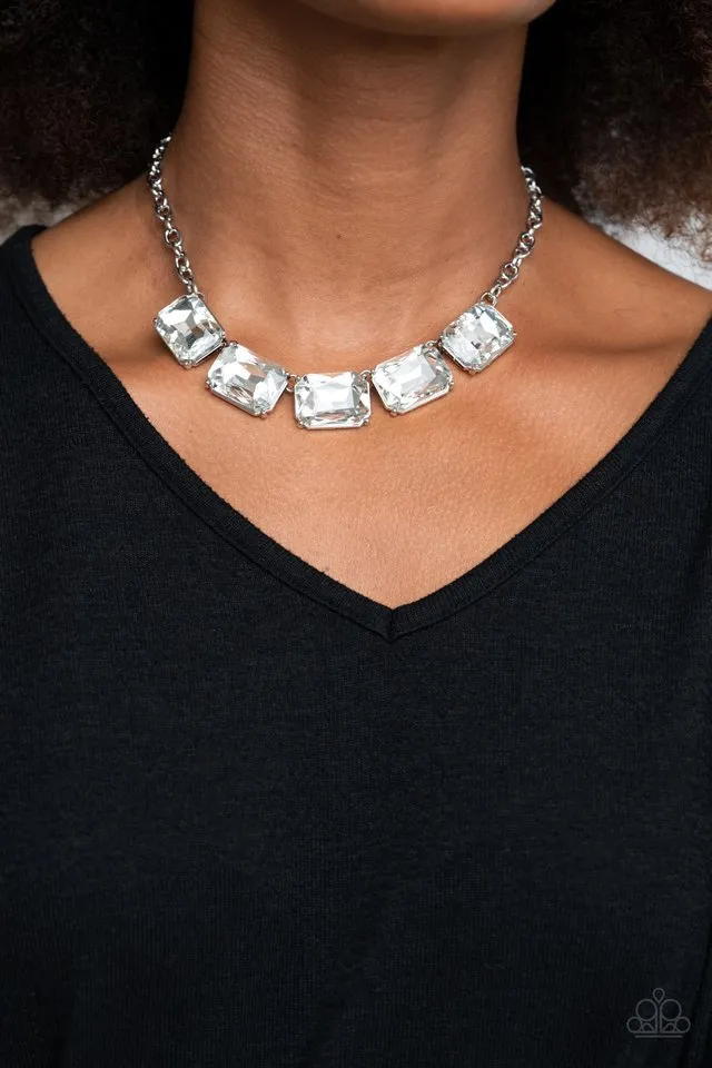 Paparazzi Necklace ~ Deep Freeze Diva - White