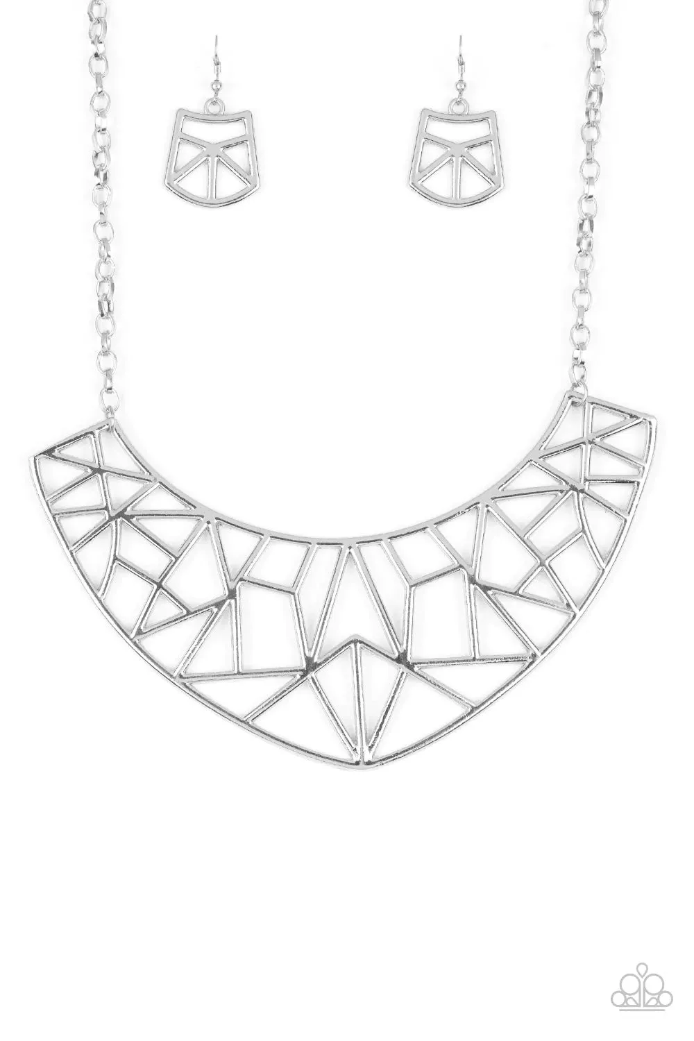 Paparazzi Necklace ~ Strike While HAUTE - Silver