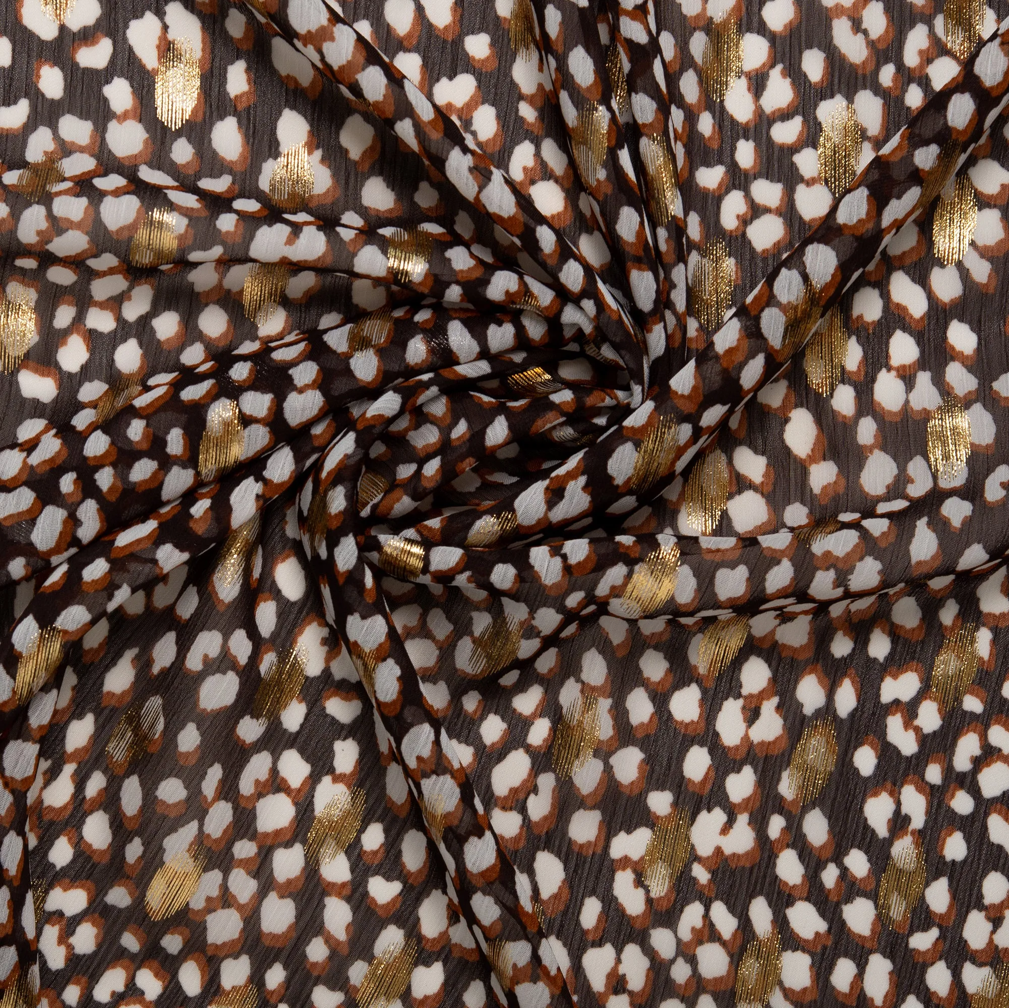 Printed polyester - OLIVIA - Abstract - Brown