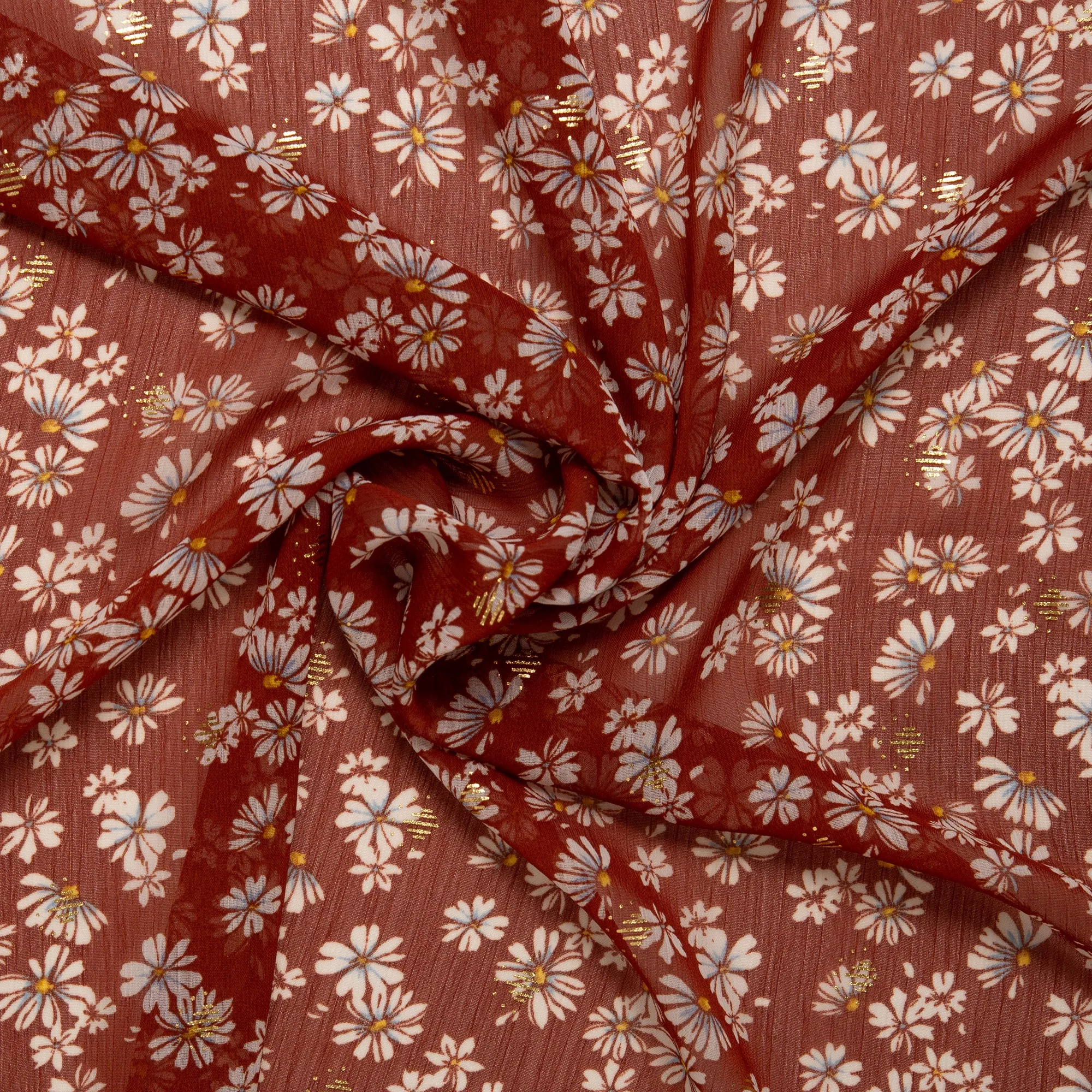 Printed polyester - OLIVIA - Daisy - Maple