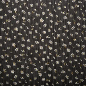 Printed polyester - OLIVIA - Daisy small - Black