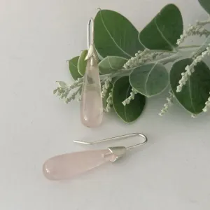 Rose Quartz drop tulip earrings