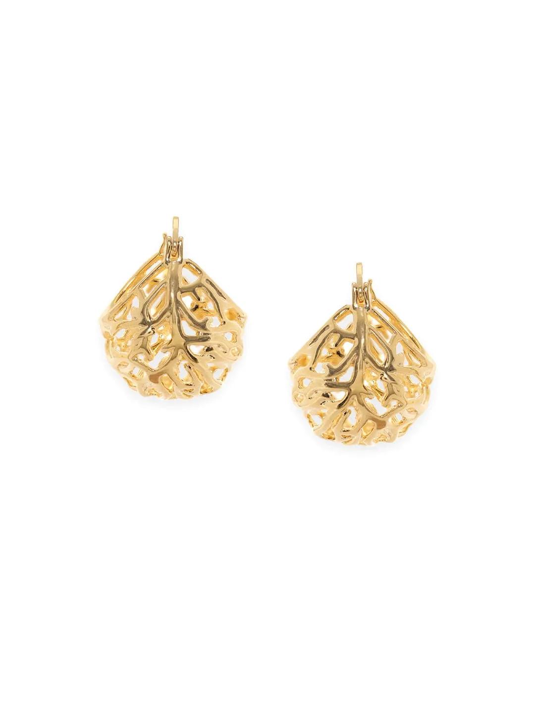 Rubans Voguish Golden Radiance: Gold Tone Hoop Earrings