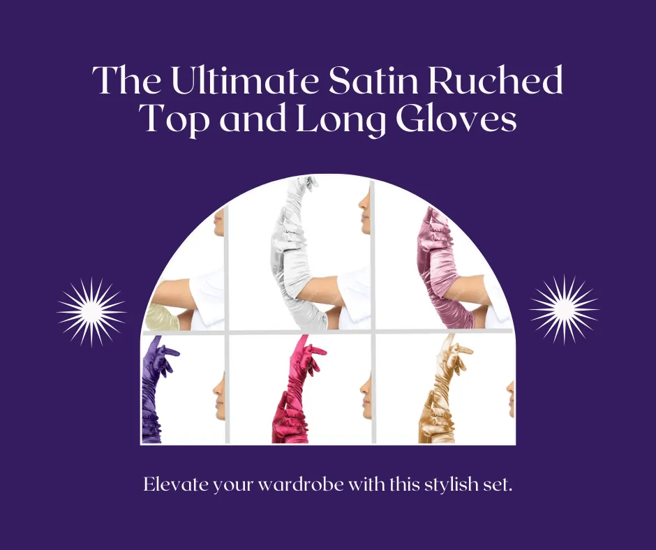 Satin Ruched Top Long Gloves - Elegance in Every Gesture