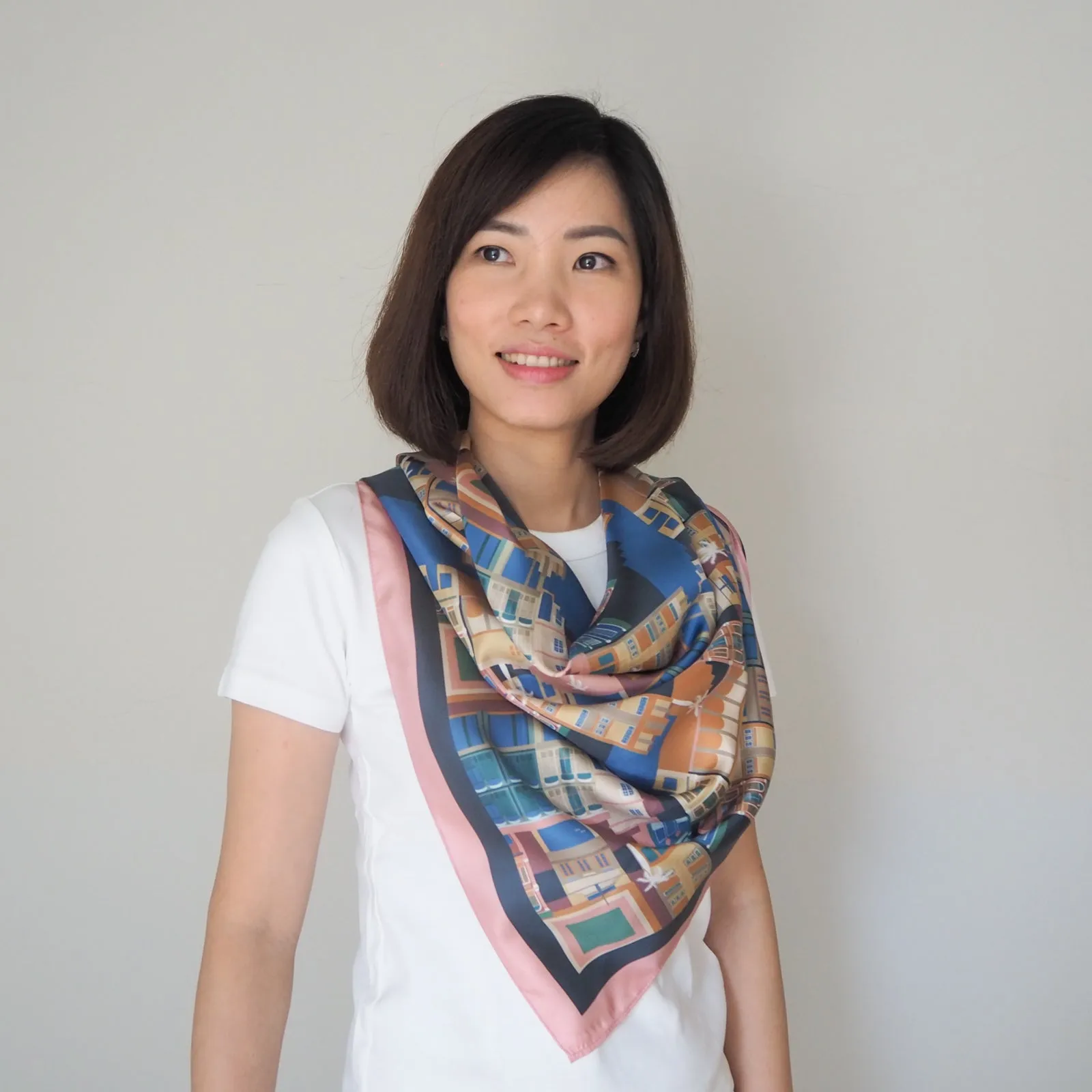 Shophouses of Singapore Silk Scarf