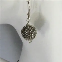 Silver Bead Ball Elegant Drop Earrings