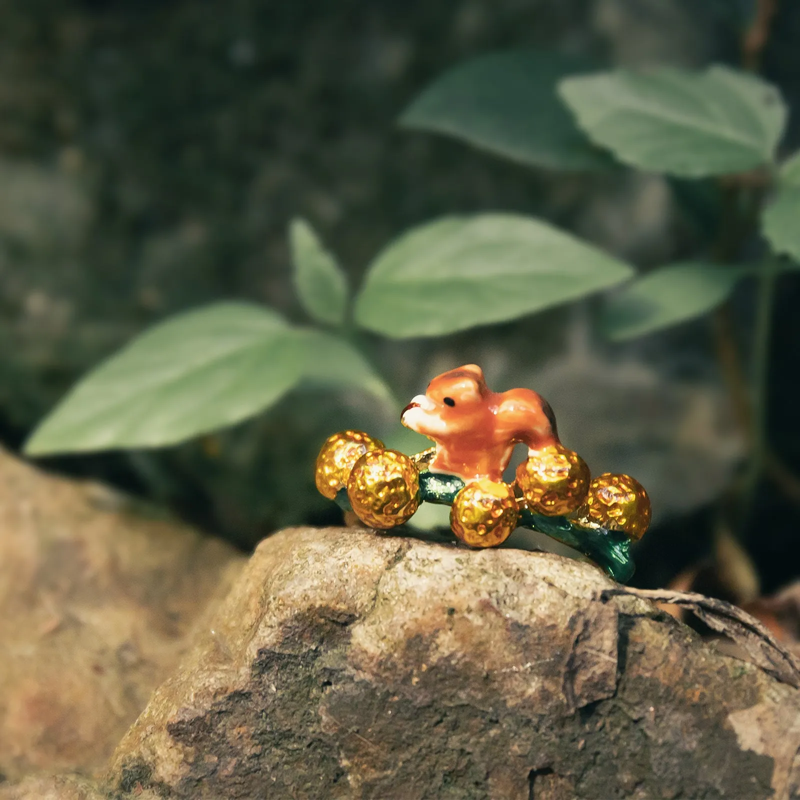 Squirrel Enamel Ring