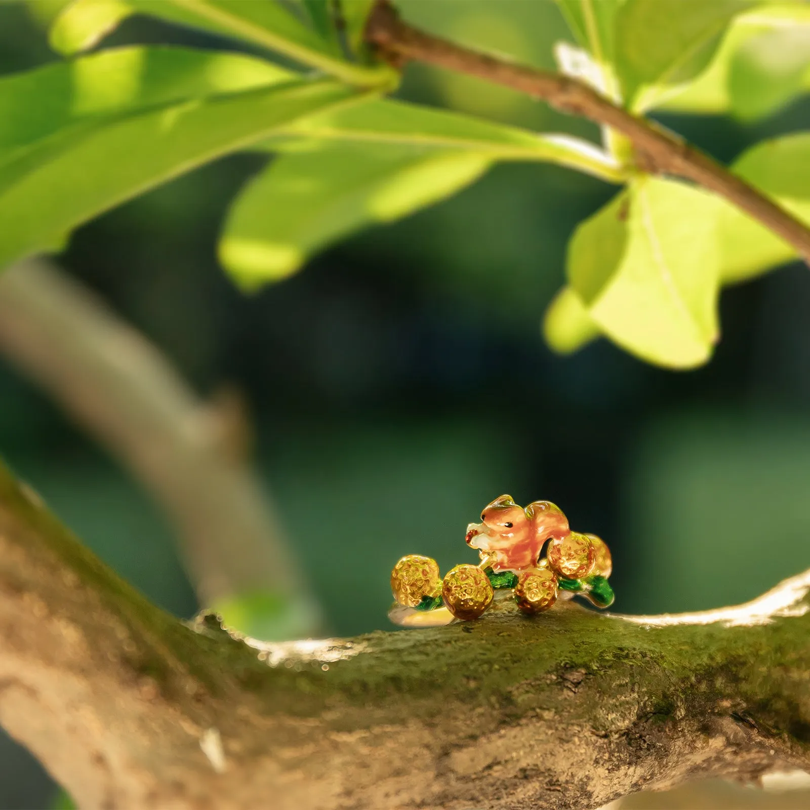 Squirrel Enamel Ring