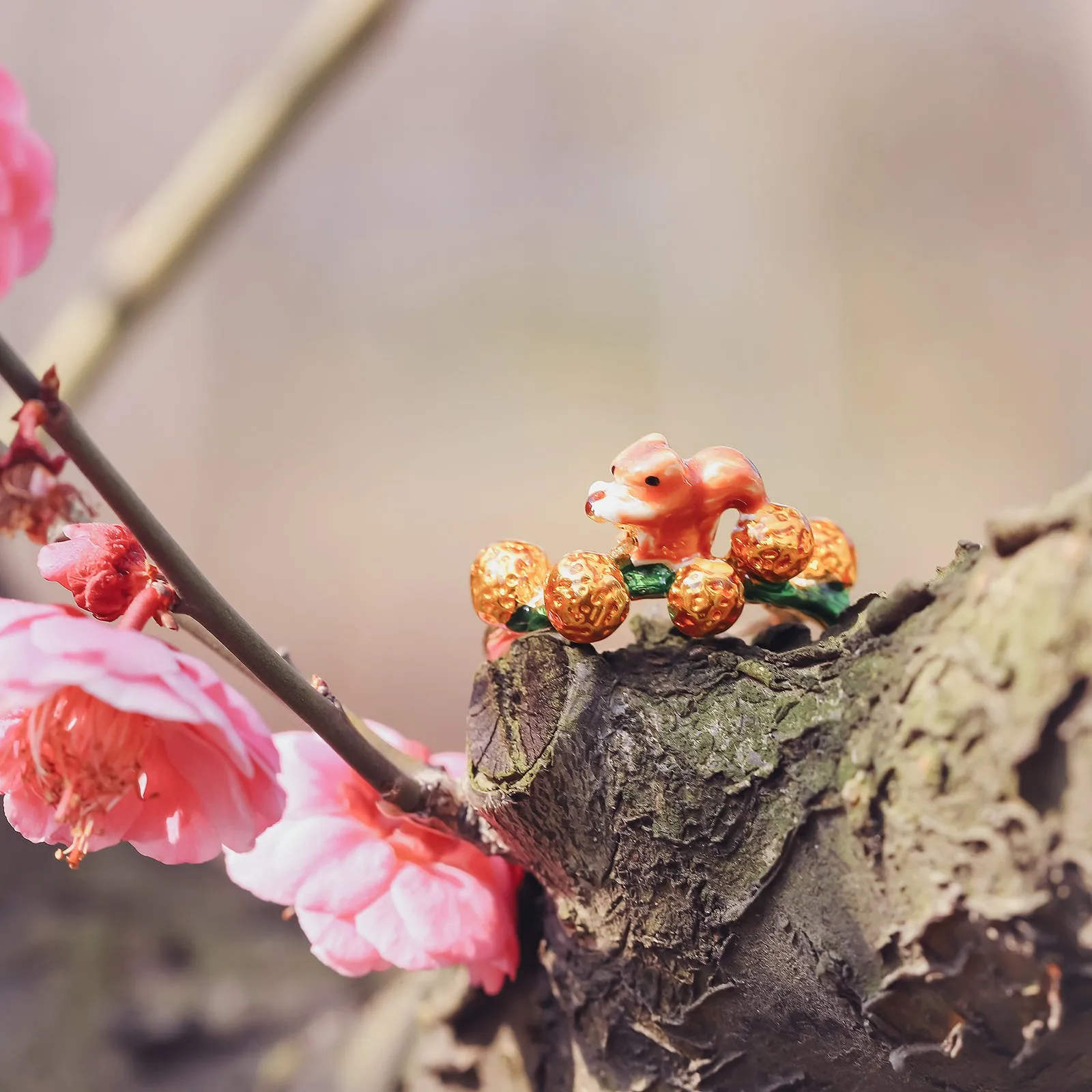 Squirrel Enamel Ring